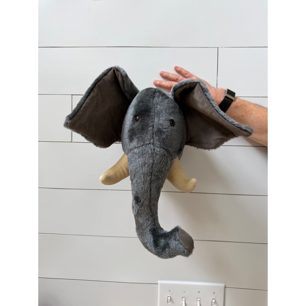 Dianne Shapiro Elephant Head Trophy Wall Mount Plush Taxidermy Soft Sculpture